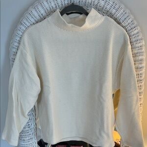 Madewell Ivory Ribbed Turtleneck Sweater